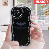 เคส JIUMOO สำหรับ iPhone 12 12 Pro 12 Mini 12 Pro Max เคสลายการ์ตูนแบทแมนลายคลื่นเนื้อครีมนิ่มเคสมือถือกันกระแทกแบบใสสร้างสรรค์โปร่งใสลายกล้องถ่ายรูปฝาครอบป้องกันง่าย