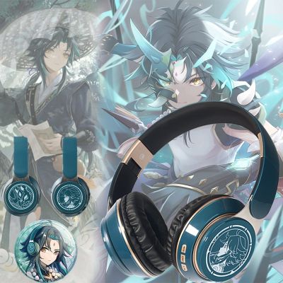 【DT】hot！ Genshin Peripheral Xiao Anime Headphones 3Mode Connected Props headset Game Bluetooth Earphone