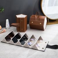 Foldable Glasses Storage Box Portable Glasses Organizer Sunglasses Eyeglasses Storage Container Multi-Slot Travel Glasses Case