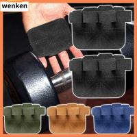 WENKEN 1PCS/ 1 Pair หนังฟอกฝาด ครึ่งนิ้ว มือจับสำหรับจับ ฟิตเนส แผ่นรองฝ่ามือ ถุงมือยกน้ำหนัก อุปกรณ์เสริมกีฬา ถุงมือออกกำลังกายในยิม