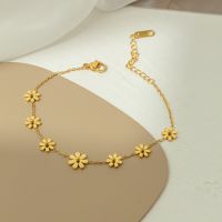 Beautiful Stainless Steel 7 Daisy anklet Top Quality anklet For Women And Girl Gift Jewelry