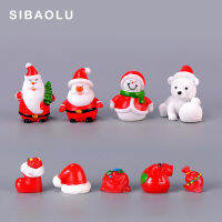 Christmas Snowman Sant claus Miniature ของเล่นเรซิ่นของขวัญสร้างสรรค์งานแต่งงานตกแต่งสวนรูปปั้น Home Garden Decole