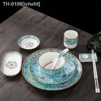 ✽∈ ivhefd Utensílios de mesa em forma osso esmaltado cor chinesa jingdezhen com 9 tamanhos: tigela cerâmica chinesa pratos colher prato jantar pauzinho suporte para teacup