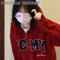 TroubleMaker เสื้อฮู้ด เสื้อแขนยาวอบอุ่น หลวมและสบาย ๆ สไตล์ขี้เกียจย้อนยุคอเมริกัน 2023NEW 36Z230907