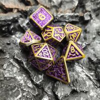 Galaxy Metal D &amp; D Dice 7ชิ้นรูปแบบใหม่ลูกเต๋า DND โลหะชุดลูกเต๋าโลหะหลายเหลี่ยมสำหรับการเล่นบทบาทเกม Pathfinder