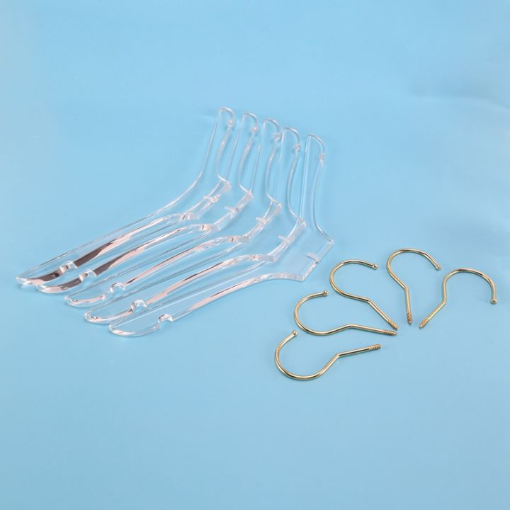 5-pcs-clear-acrylic-clothes-hanger-with-gold-hook-transparent-shirts-dress-hanger-with-notches-for-lady-kids