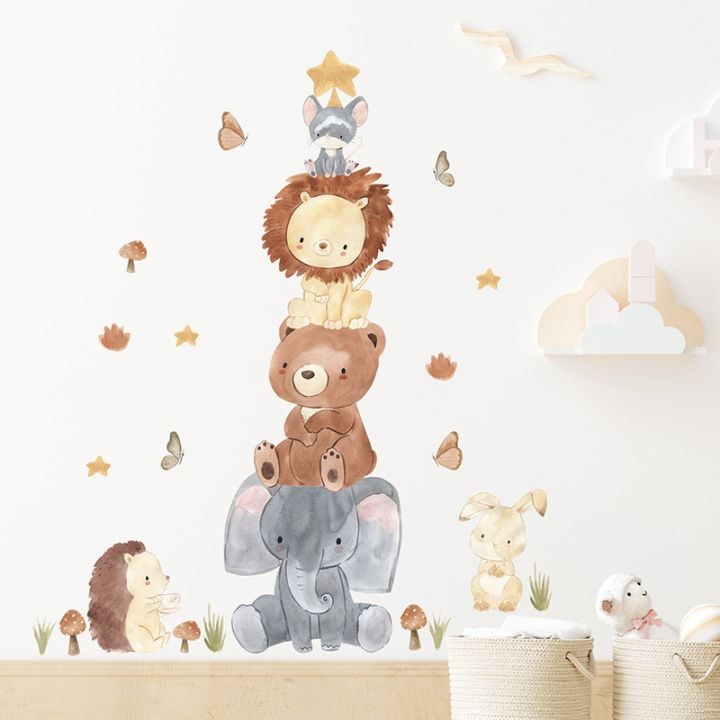 jungle-animals-wall-stickers-for-children-kids-rooms-boys-baby-room-bedroom-decoration-wallpaper-elephant