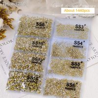 1440pcs Pointed Bottom White Rhinestone Sparkling Glass Clear Crystal Diamond SS3-SS16 DIY Nail Gemstone Decorations