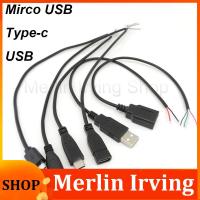 Merlin Irving Shop 2-pin 4-pin wire Line Micro USB diy 2.0 Male to Female Type-C c Charger Wire Power Supply Connector Extension repairing Cable