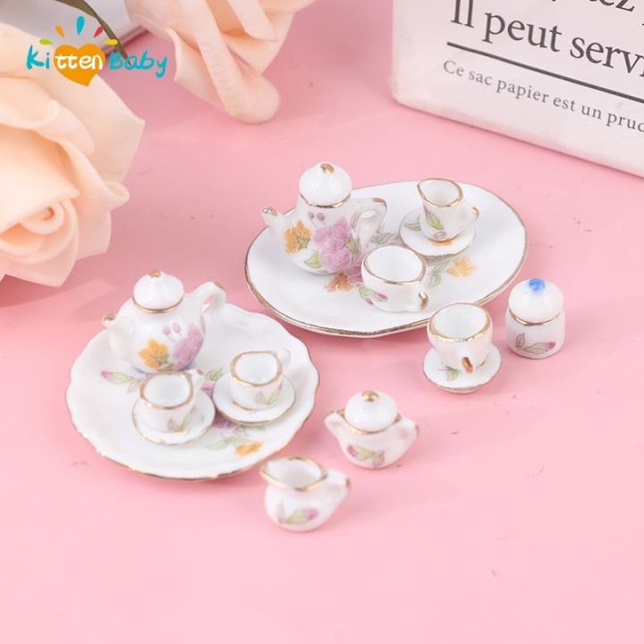 1-12-miniature-ceramic-teaware-kitchen-teapot-tea-cup-plate-tableware-ornaments-dollhouse-furniture-toys-dining-ware