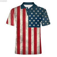 Summer  Designed Polo Shirts Funny Men Summer Tops 3d Shirts American Flag Stripes Print Graphic Oversized-t-shirt Us Size 5xl 2023 new polo shirt