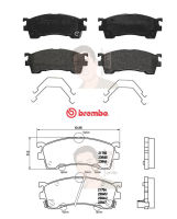 P49 023B ผ้าเบรก F (แท้ BREMBO รุ่น Black) FORD เลเซอร์ เทียร่า Laser Tierra 1.8 ปี1998-2004