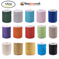 Beebeecraft 1 Roll 50 Feet Twisted Cord Rope Craft Nylon Rope 5mm 3 Strand Multipurpose Utility Cord Trim Choker Thread for Jewelry Making Knot Rosaries Upholstery Curtain Tieback Honor Cord