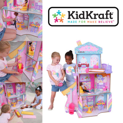 KidKraft Candy Castle บ้านตุ๊กตาไม้พร้อมลิฟต์ อุปกรณ์เสริม 28 ชิ้น ราคา 6,990.- บาท
