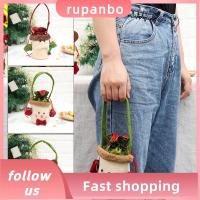 RUPANBO039392692 เล็ก ซานตาคลอส ตกแต่งต้นไม้ ตุ๊กตาหิมะ สายรัดหูรูด ที่ใส่ขนม กระเป๋าแอปเปิ้ล ถุงของขวัญคริสต์มาส