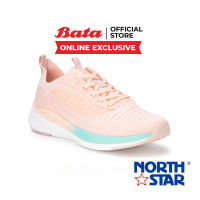 Bata บาจา (Online Exclusive) ยี่ห้อ North Star รองเท้า Sneakers รองเท้าผ้าใบ ใส่สบาย ระบายอากาศได้ดี รองเท้าผ้าถัก Flyknit สำหรับผู้หญิง สีชมพู 5205056