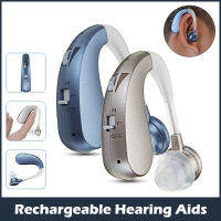 เครื่องช่วยฟังแบบชาร์จไฟได้ Mini Digital Hearing Aid เครื่องขยายเสียงไร้สายสำหรับหูหนวกการสูญเสียอย่างรุนแรงการสูญเสียการได้ยิน Ear Care Aids