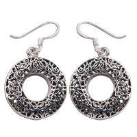 Thai design earrings circle sterling silver beautiful ลวดลายไทย น่ารักวงกลมลวดลายไทยตำหูเงินสเตอรลิงซิลเวอรสวยของฝากที่มีคุณค่า ของขวัญชาวต่างชาติชอบมาก