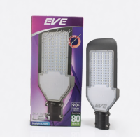 EVE โคมไฟถนน LED Flat แฟลท พร้อมขายึด 80w แสงเดย์ไลท์ รุ่น LED Street Light Flat 80 w. แถมฟรีขาโคมพร้อมตัวยึด