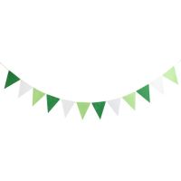 4M 12 Flags Green and White Flags Natural Pennants Happy Bunting Childrens Day Banner Christmas Flags Decoration Supplies Banners Streamers Confetti