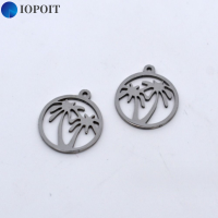 IOPOIT 12Pcs 18x16x1.5mm เหล็กไร้สนิม จี้ต้นมะพร้าว เงินสีเงิน แหวนวงแหวน ฮาวายฮาไว การทำเครื่องประดับ งานฝีมือดีไอวาย