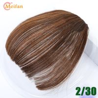 Meifan ที่หนีบผมม้าต่อผมหน้าม้าแบบสังเคราะห์ธรรมชาติสีดำน้ำตาลแดงแฮร์พีซสำหรับผู้หญิงเครื่องประดับผม