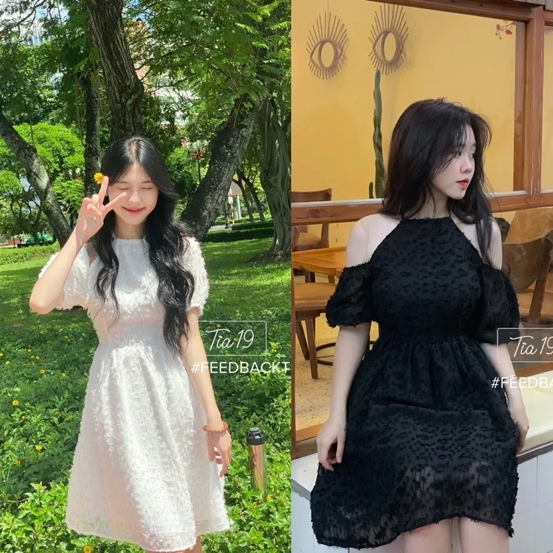 Mua Đầm Trễ Vai Babydoll Cổ Yếm Bông Xô Cực Dễ Thương Cho Nữ đi Chơi Dự  Tiệc Cực Dễ Thương Sang Chảnh Năng động - Yeep