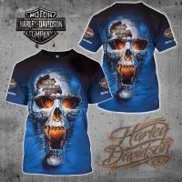 2023 new arrive- xzx180305   3D skull HARLEY-DAVIDSON limited edition Mens all over print