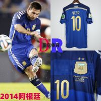 2014 World Cup Argentina away kit Lionel messi 10 adult fans number printed soccer uniform restoring ancient ways เสื้อบอล เสื้อบอลวินเทจ ชุดฟุตบอลผู้ชาย เสื้อฟุตบอลยุค90