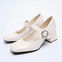 CODhuanglan212 [Ready Stock] fashion high heels round head Mary Jane round head