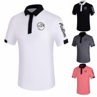 PearlyGates■ Malbon Golf short-sleeved fashion comfortable casual breathable sports mens jersey stretch slim anti-wrinkle T-shirt