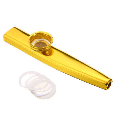 BOKALI 1PCSโลหะแข็งKazoo + Kazooไดอะแฟรมขลุ่ยปากHarmonicaเด็กของขวัญ