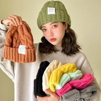 【Laoxiao YYDS】 NewBeanie หมวกสำหรับผู้หญิงถักหมวกแฟชั่นคู่ที่อบอุ่น CapThread ถักหมวก C Hapeau หญิง Bonnet