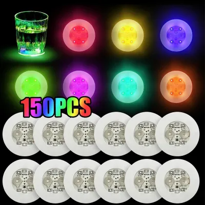 Luminous Coaster Stickers LED Bar Drinks Cup Pad Wine Liquor Bottles Coaster Atmosphere Light Cup Sticker Light-emitting Props