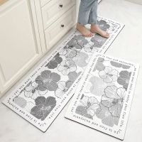 Waterproof Kitchen Rug PVC Kitchen Floor Mat Non-slip Long Hallway Balcony Runner Rug PU Leather DoorMat Home Decor Modern Style