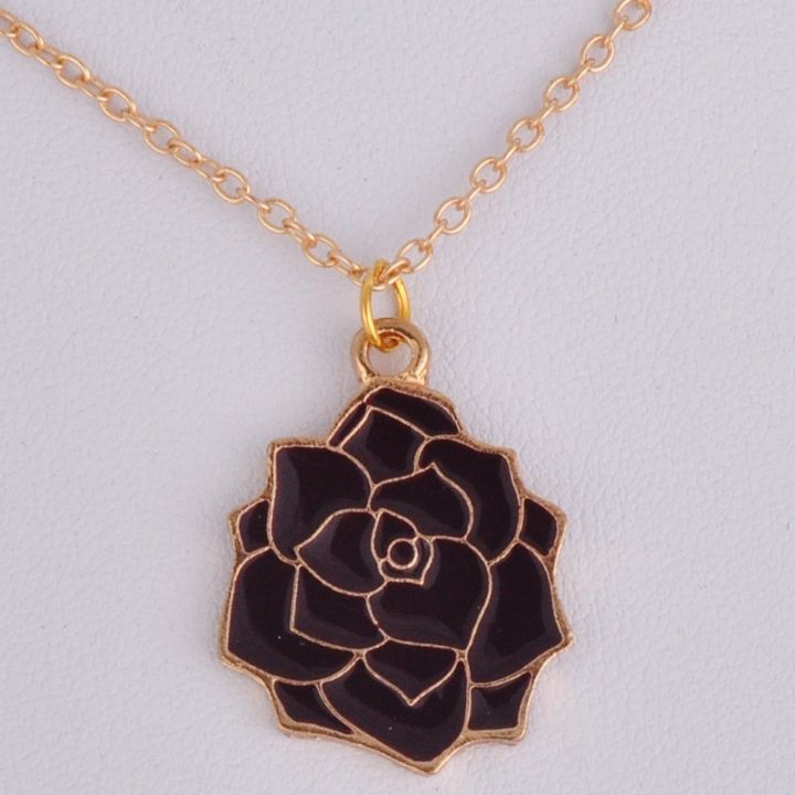 cw-enamel-rose-daisy-camellia-flower-pendant-necklace-gold-link-chain-floral-choker-women-fashion-jewellery