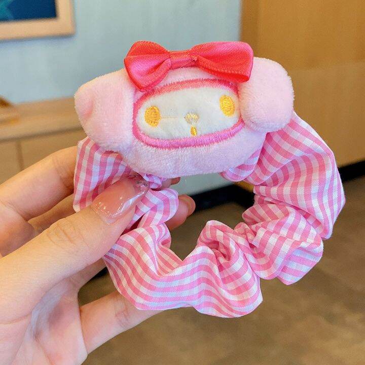 yinbai-mother-baby-house-gt-girls-tie-hair-large-intestine-ring-korean-version-plush-animal-cartoon-rope-sweet-cute-headband-simple-checked-accessories-headdress-ball-head-tail