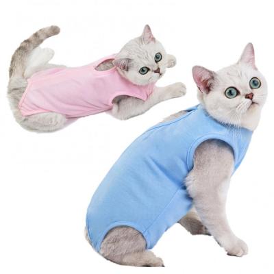 เสื้อกั๊กฆ่าเชื้อสำหรับลูกแมวเสื้อผ้าแมวป้องกันการเลียอุปกรณ์สำหรับสัตว์เลี้ยง