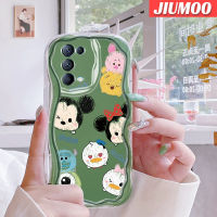 เคส JIUMOO สำหรับ OPPO Reno 5 5G Reno 5K 5G ค้นหา X3 Lite เคสลายการ์ตูนมิกกี้น่ารักเนื้อครีมลายคลื่นกันกระแทกแบบใสนิ่มเคสมือถือสร้างสรรค์โปร่งใสลายกล้องถ่ายรูปฝาครอบป้องกันง่าย