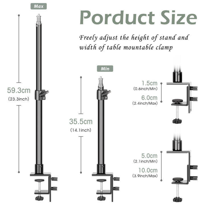 c-tripod-clamp-desk-mount-light-stand-with-14-ball-head-table-fixture-ring-light-adjustable-tabletop-bracket-stand-dslr-camera