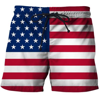 Summer USA UK National Flag Graphic Men Board Shorts 3D Printed Short Pants Casual Hawaii Surf Swim Trunks Sunny Beach Swimsuit