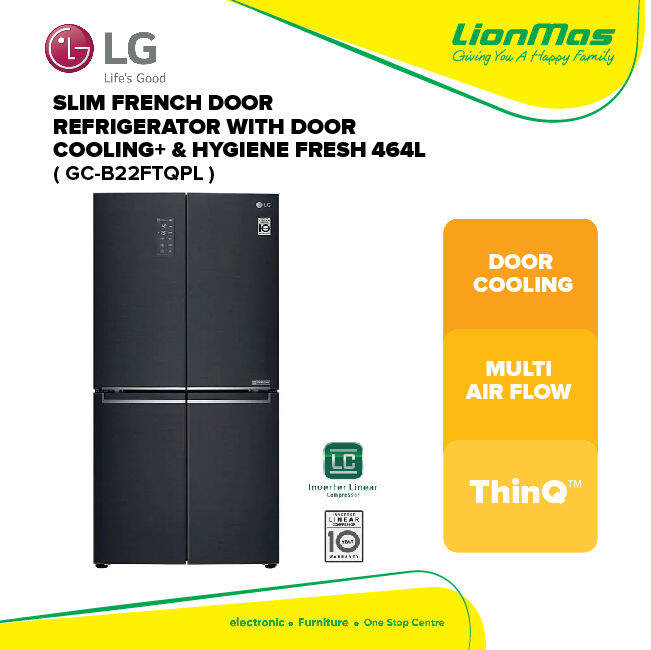 [Free Standard Installation] LG 464L Slim French Door Refrigerator with DoorCooling , GC