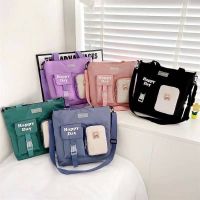 กระเป๋าสะพายไหล่ FASHION HAPPY DAY Tote Bag สุดสวย กระเป๋าสะพายอเนกประสงค์ มีหลายช่อง -- J05