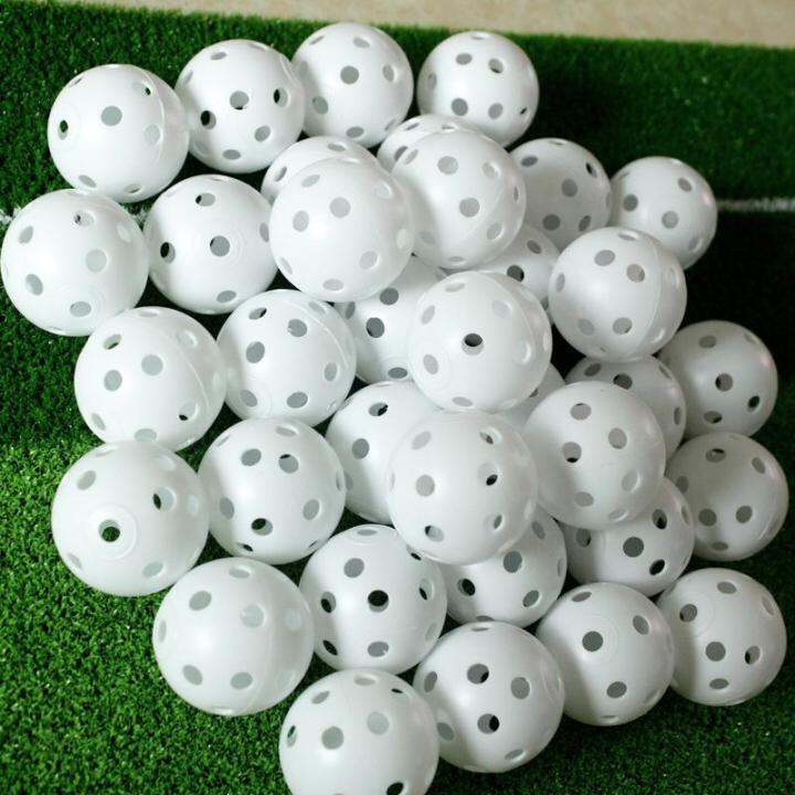 10Pcs 41mm Golf Training Balls Plastic Airflow Hollow with Hole Ball