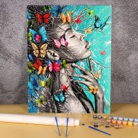 Animal Butterfly Flower Painting By Numbers Kit Oil Paints 50*70 Picture By Numbers Photo New Design Kids Wall Art Drawing