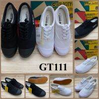 Gold city GT111 รองเท้าผ้าใบนักเรียน (31-45) สีขาว/ดำ