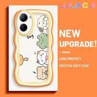 Jlingji เคสสำหรับ Realme C33 C31 C33 C55 V30 5G Narzo N55ลายวันโชคดีขอบครีมสีสันสดใสเคสมือถือกันกระแทกแบบใสนิ่มฝาครอบป้องกันเรียบง่ายเคสโปร่งใสลายกล้องถ่ายรูปสร้างสรรค์