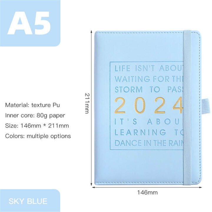 สมุดบันทึก2024-365วันออแกไนเซอร์จัดตารางเวลา2024สมุดจดบันทึกประจำวัน365วันสมุดวางแผนงานวารสารจัดตารางเวลาสมุดบันทึกแบบพกพาสมุดงบประมาณวาระ-a5เครื่องเขียนอุปกรณ์นักเรียน