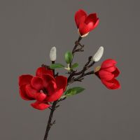ช่อดอกไม้คุณภาพสูงแบบสัมผัสจริงดอกแมกโนเลีย70ซม. สำหรับดอกไม้3หัว PU จัดดอกไม้ประดิษฐ์แต่งงานอุปกรณ์ตกแต่งบ้าน