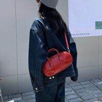 ✆☸ Red Top Handle Shoulder Bag